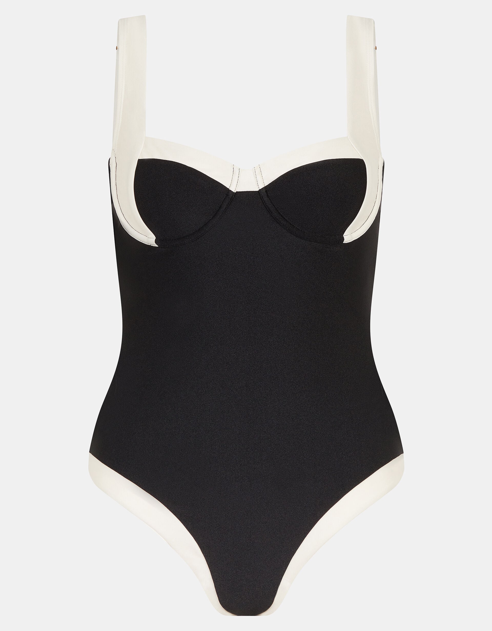 Mono Underwire Shaping Swimsuit, Black (BLACK WHITE), large