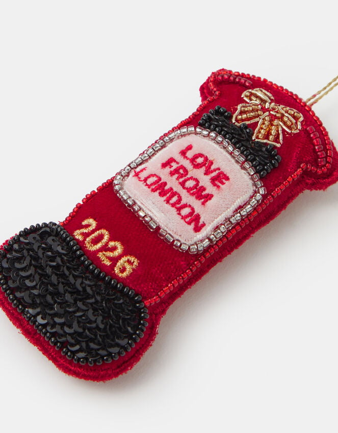 2026 Embellished London Postbox Velvet Christmas Tree Decoration, , large