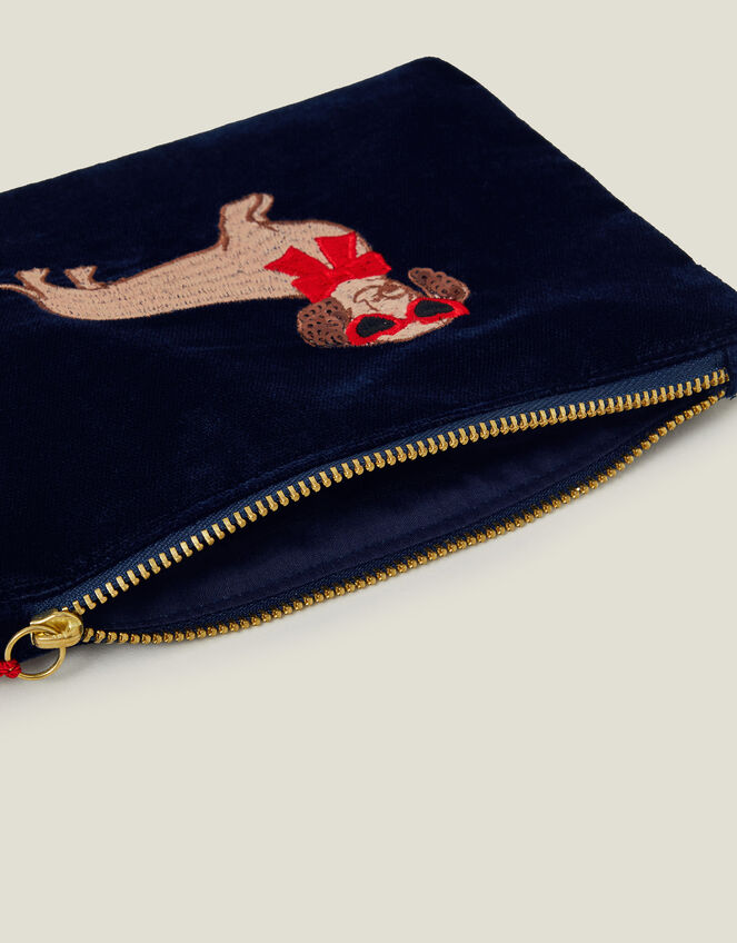 Sausage Dog Velvet Pouch, , large