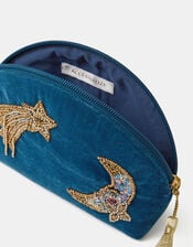 Star & Moon Embellished Velvet Pouch, , large