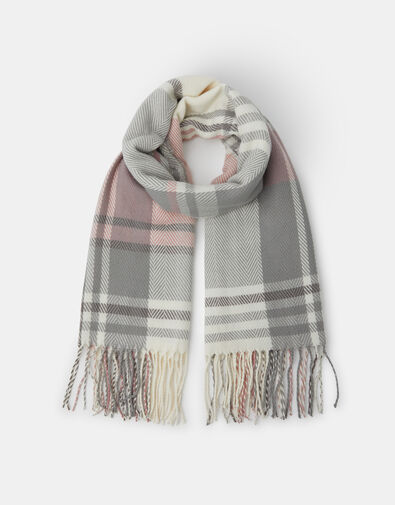 Pastel Check Blanket Scarf, , large