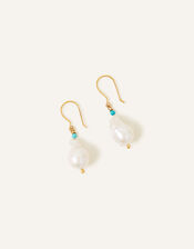 14ct Gold-Plated Baroque Pearl Earrings, , large