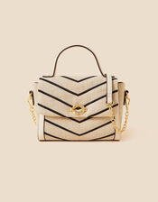 Chevron Jute Handheld Bag, , large