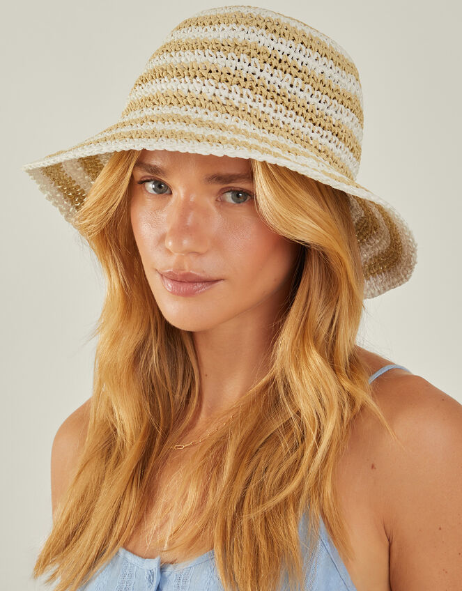 Woven Stripe Bucket Hat, , large