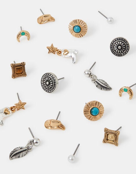 8-Pack Cowboy Stud Earrings, , large