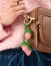 Strawberry Beaded Bag Charm, , large
