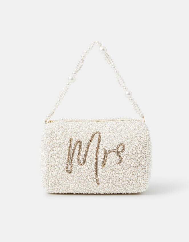 Mrs Beaded Pearl Handheld Bag, , large