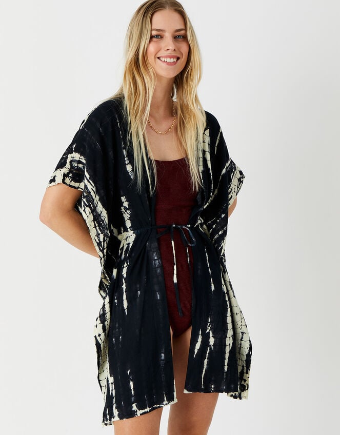 Tie Dye Kaftan in LENZING™ ECOVERO™ , Black (BLACK), large