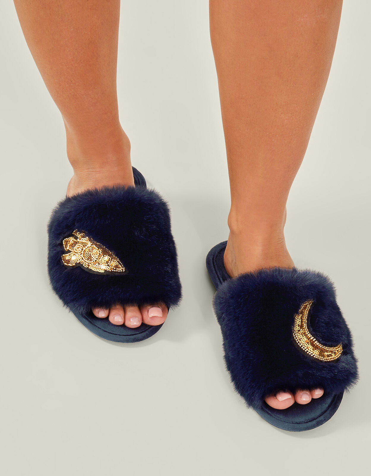 Blue mule slippers outlet