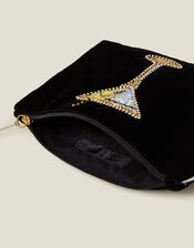 Velvet Embellished Cocktail Pouch, , large