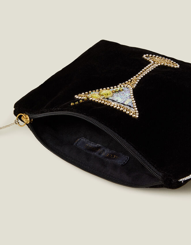 Velvet Embellished Cocktail Pouch, , large