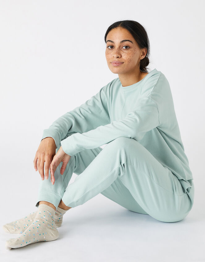 Oversized Cropped Sweatshirt, Green (LIGHT GREEN), large
