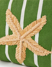 Raffia Starfish Stripe Pouch, , large