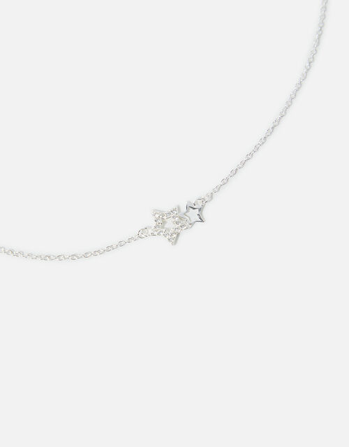 Sterling Silver Sparkle Shooting Star Necklace, , large