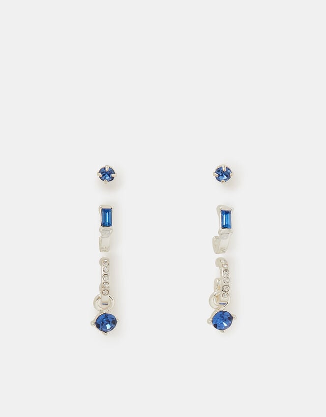 3-Pack Sparkle Hoop Stud Earrings, , large