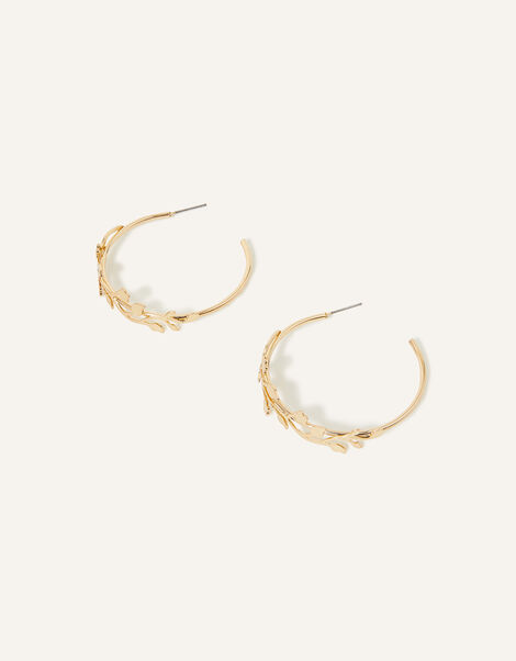Floral Overlay Hoop Earrings, , large