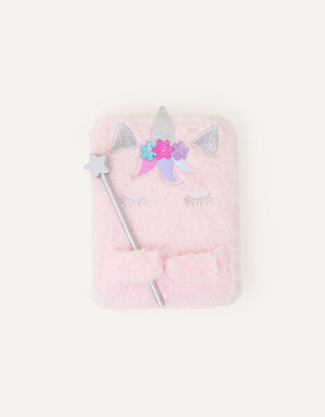Fluffy Unicorn Notebook and Pencil, , large