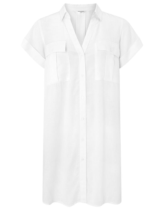 Beach Shirt Dress in LENZING™ ECOVERO™, White (WHITE), large