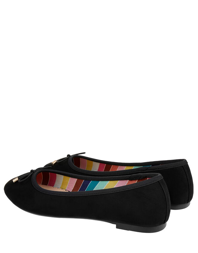 Ballerina Flats with Rainbow Lining, Black (BLACK), large