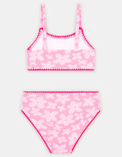Girls Floral Textured Bikini Set, Pink (PINK), large