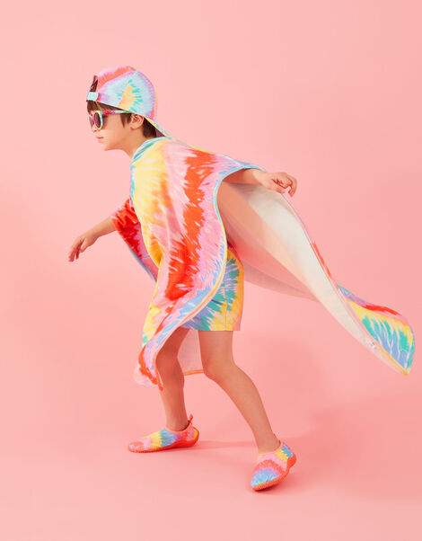 Tie Dye Towelling Poncho, Multi (BRIGHTS-MULTI), large