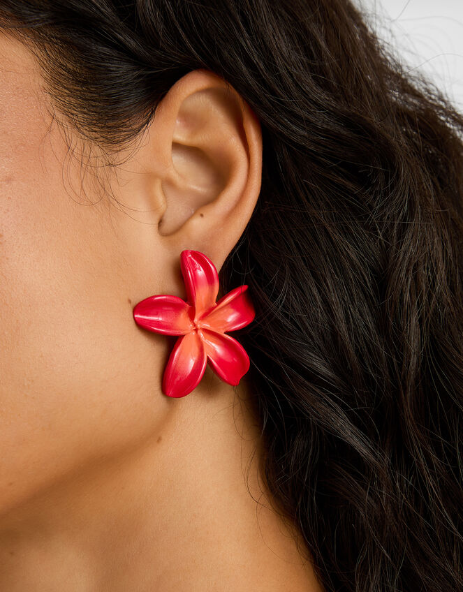 Tropical Flower Stud Earrings, , large