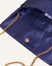 Classic Beaded Hand Embellished Clutch, Blue (NAVY), large