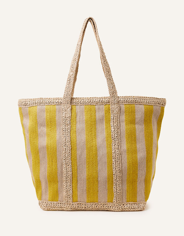 Striped Large Beach Tote Bag, , large