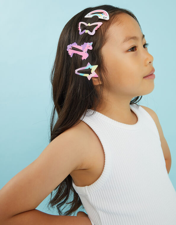 4-Pack Girls Magical Character Hair Clips, , large