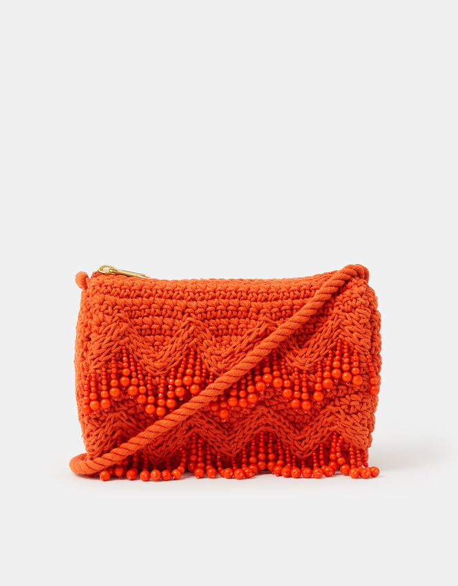 Beaded Macram&eacute; Crossbody Bag, , large