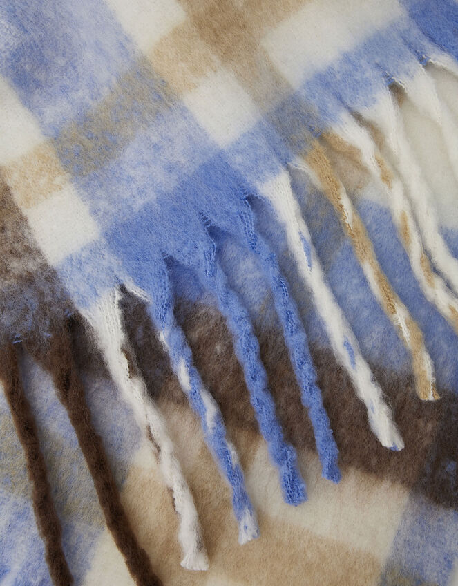 Super Soft Check Print Scarf, , large