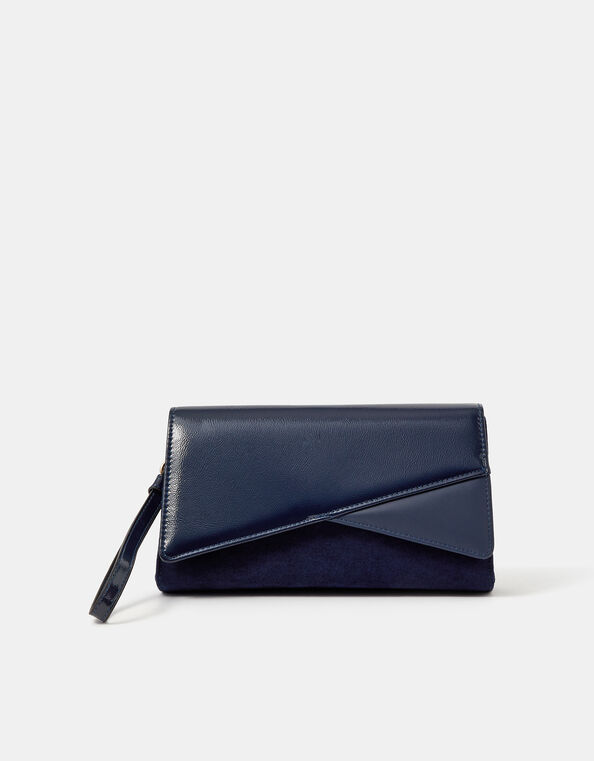 Fold Over Clutch Bag, Blue (NAVY), large