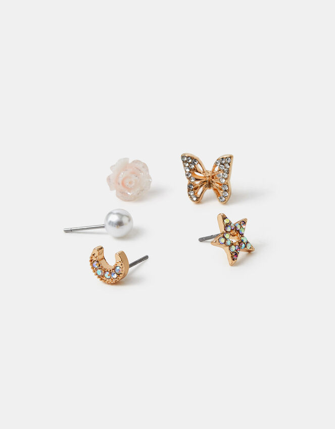 5-Pack Girls Butterfly Stud Earrings, , large