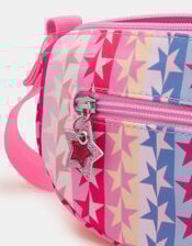 Girls Star Print Crossbody Bag, , large