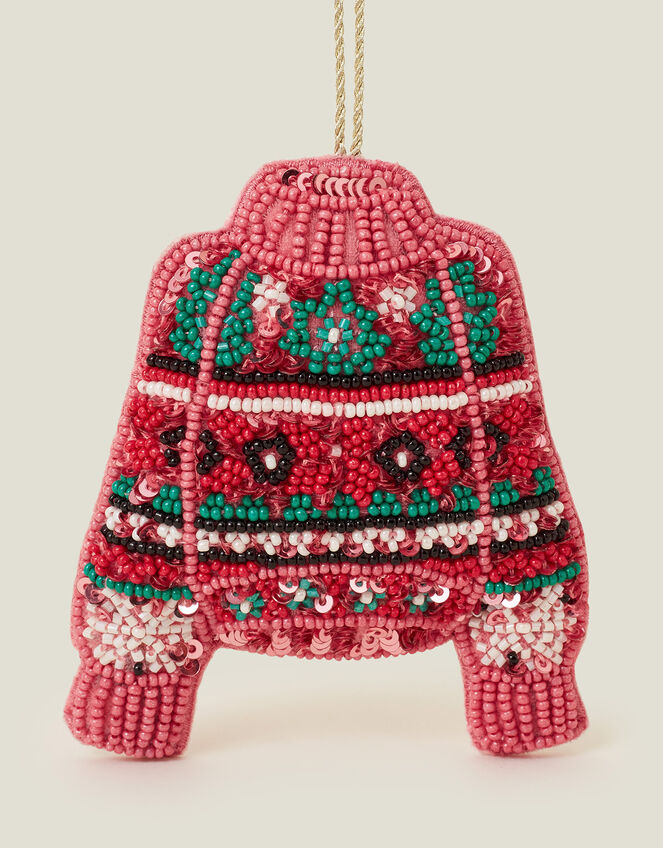 Embellished Christmas Jumper Hanging Decoration, , large