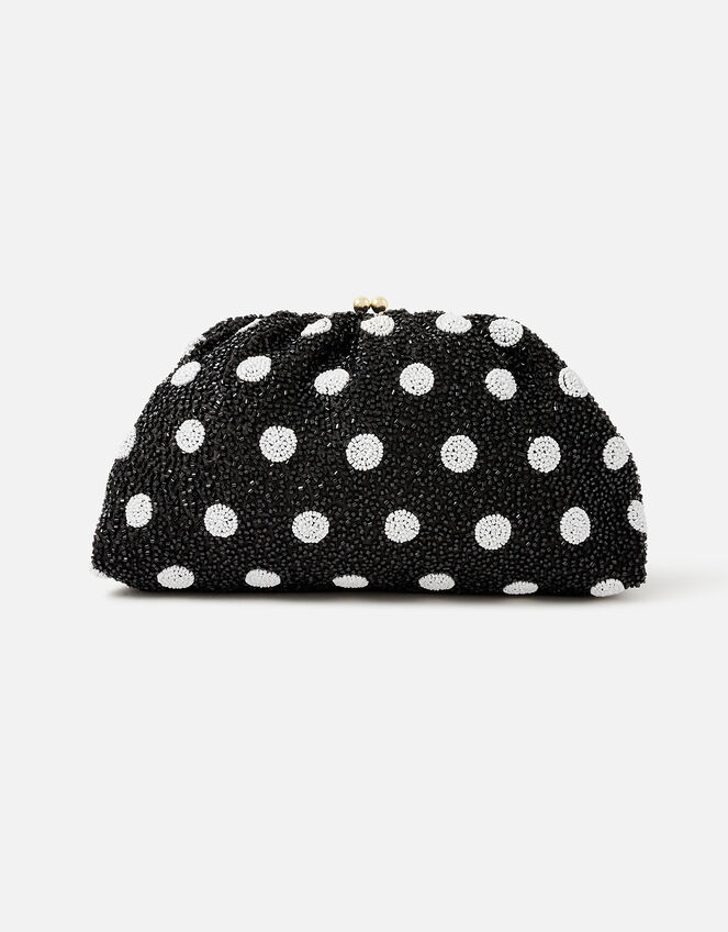 Polka Dot Beaded Clutch, , large