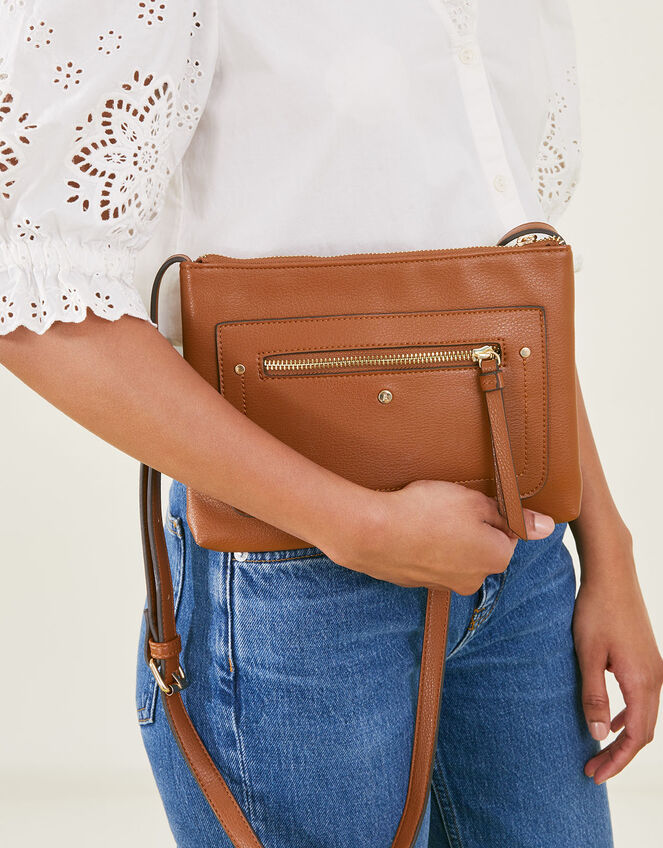 Ellie Cross-Body Bag, Tan (TAN), large