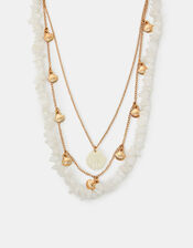 Layered Shell Charm Necklace, , large