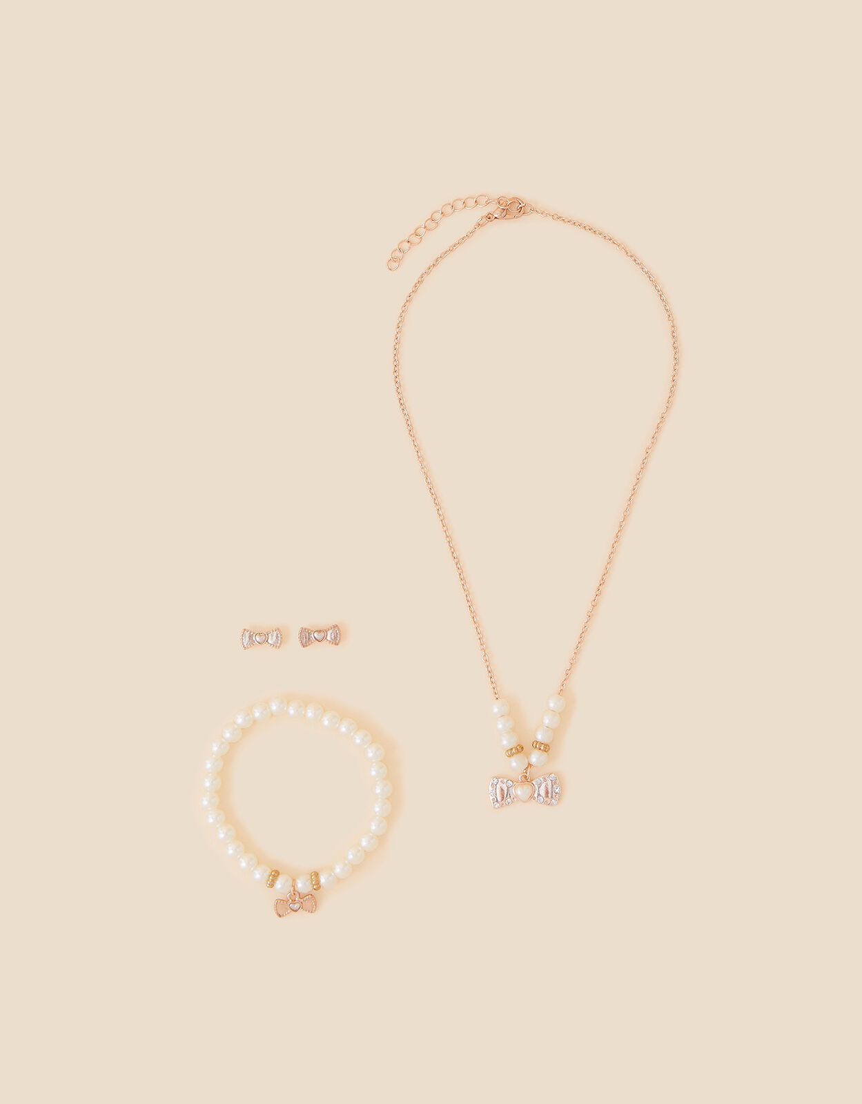Kids Heart Pearl Jewellery Set