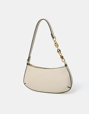 Resin Chain Strap Shoulder Bag, Cream (CREAM), large