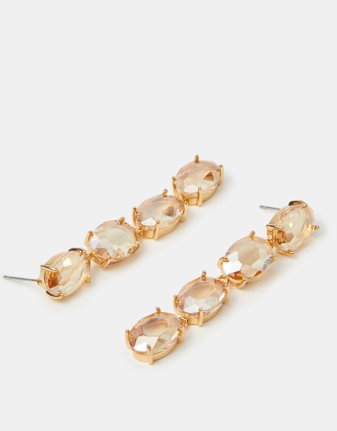 Gemstone Long Drop Earrings, , large