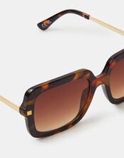 Oversized Tort Square Sunglasses, , large