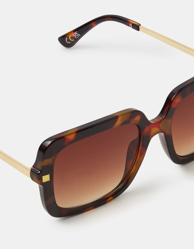Oversized Tort Square Sunglasses, , large