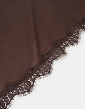 Lace Satin Triangle Scarf, , large
