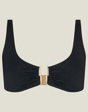 Metal Detail Bikini Top, Black (BLACK), large