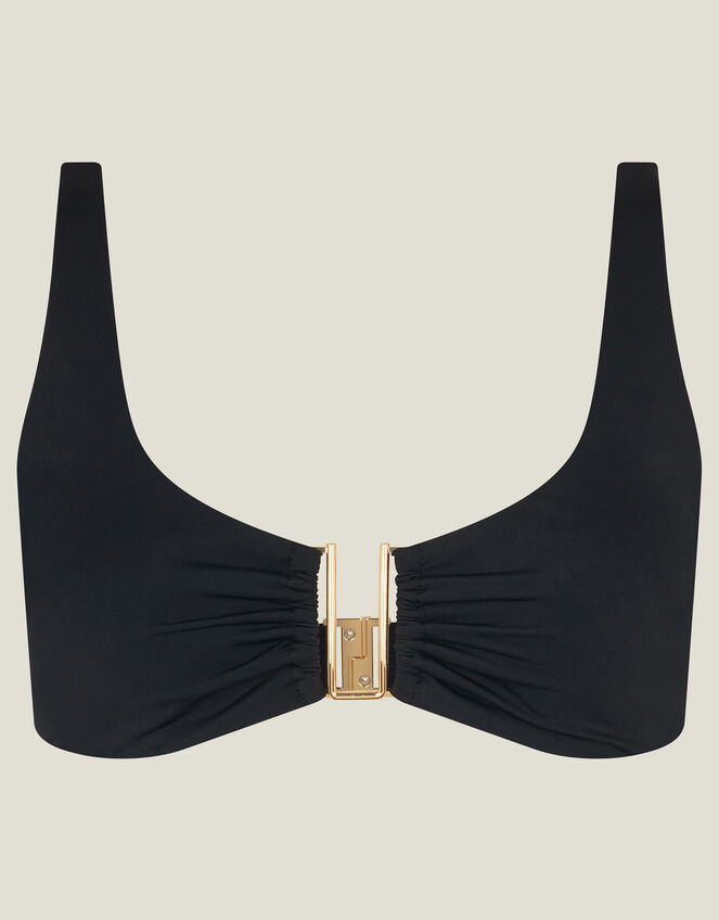 Metal Detail Bikini Top, Black (BLACK), large
