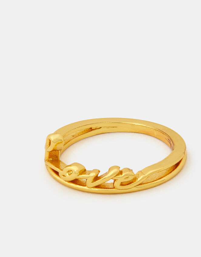14ct Gold-Plated Love Ring, Gold (GOLD), large
