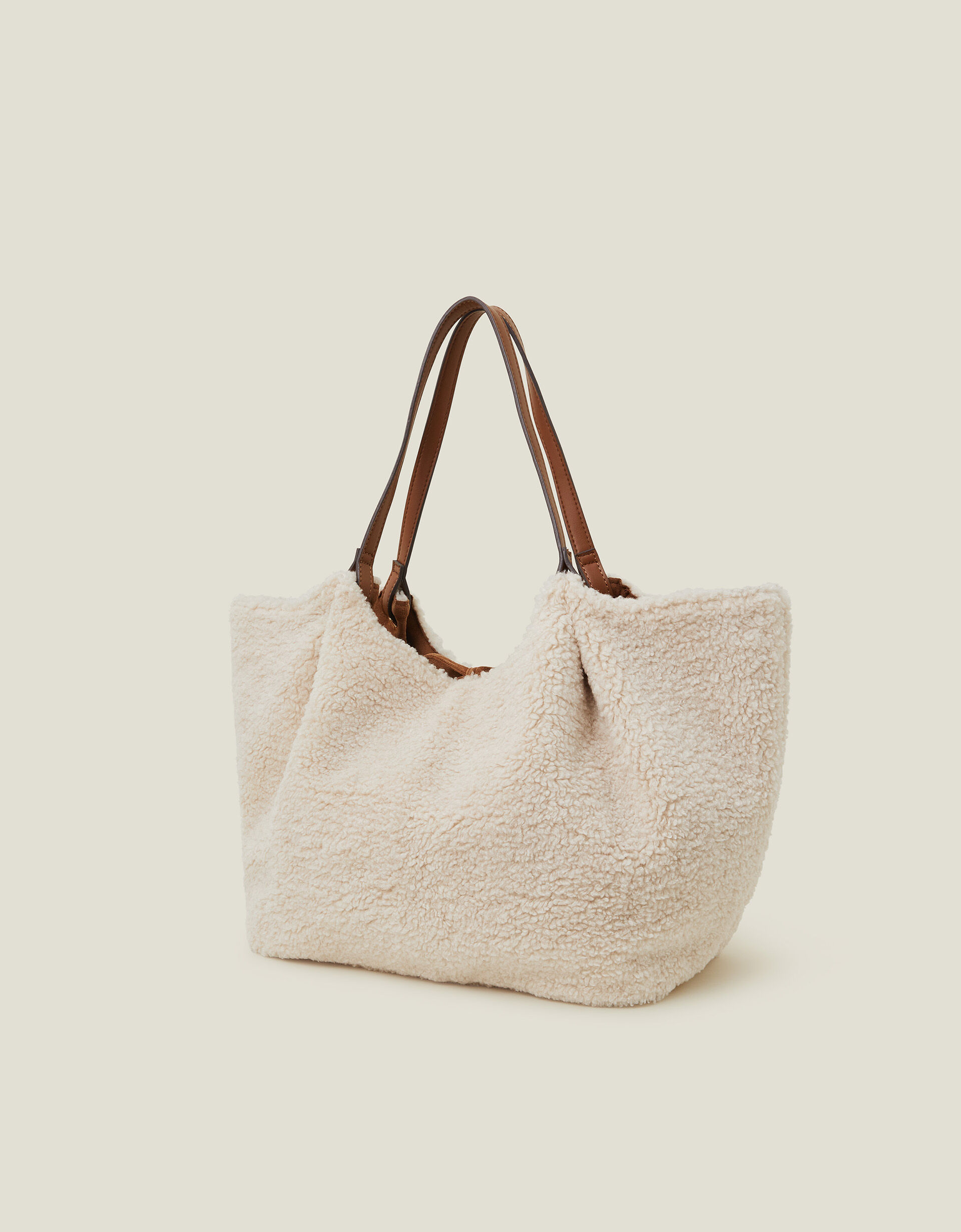 Reversible Faux Shearling Shoulder Bag