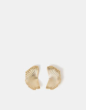 14ct Gold-Plated Fan Earrings, , large