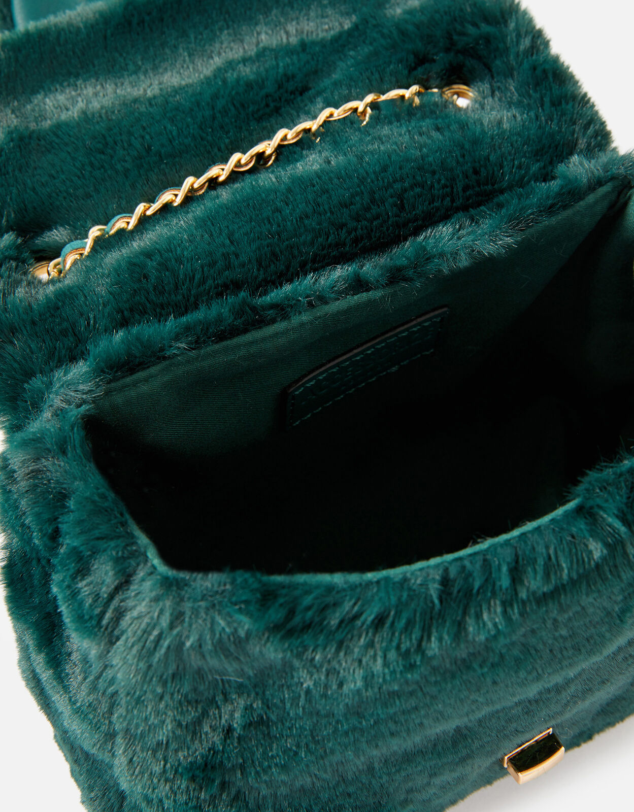 Green faux fur bag outlet